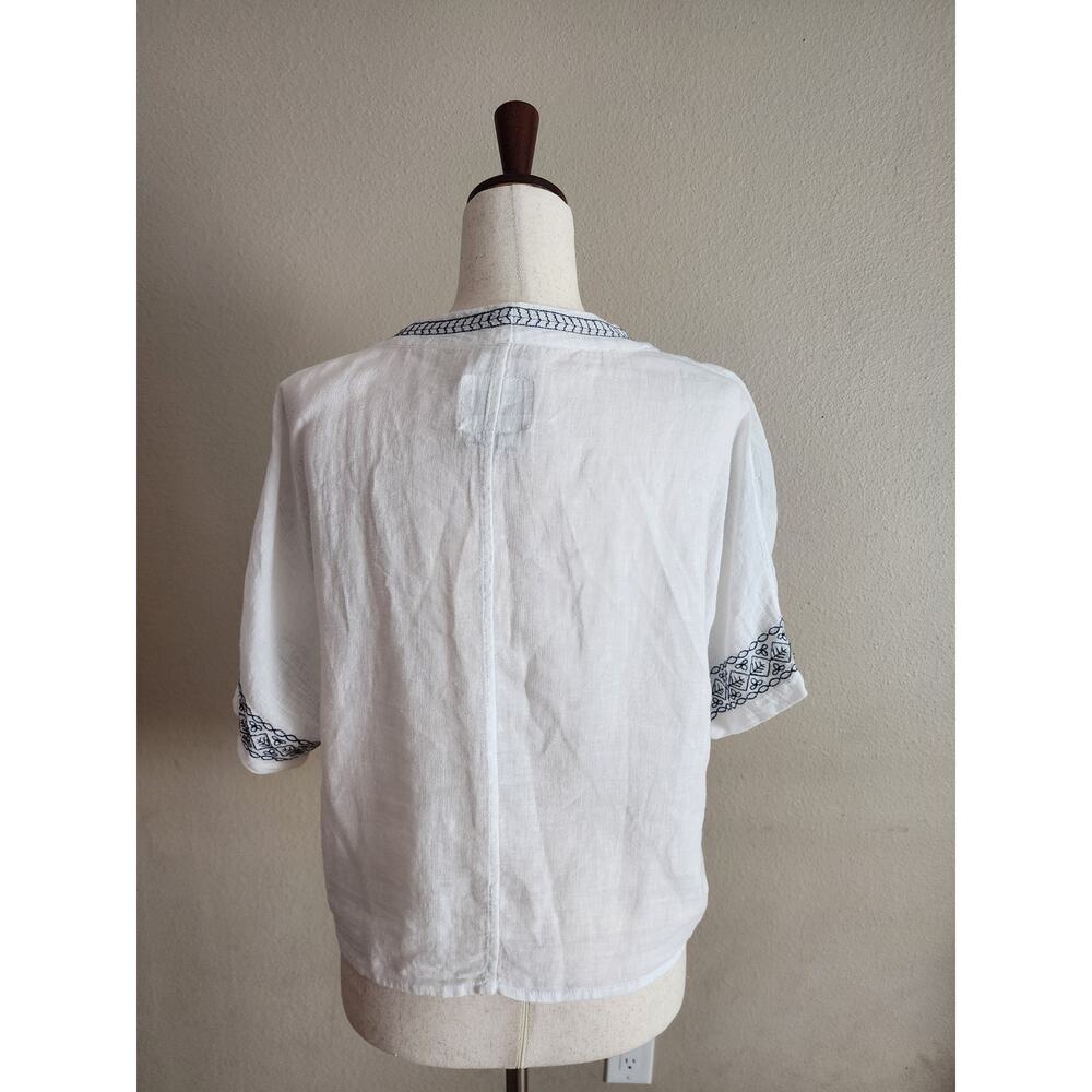Rails Linen Women's Floral Embroidered Top SZ Small Boho - Picture 5 of 10
